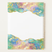 Blue And Gold Modern Art Liquid Watercolor Ink Planner