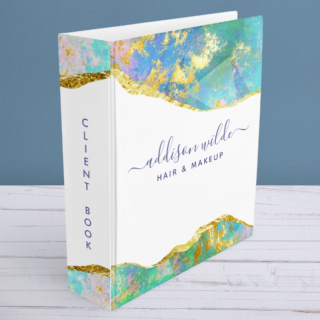 Fire Opal Rainbow Gemstone Client Business 3 Ring Binder (Creator Uploaded)