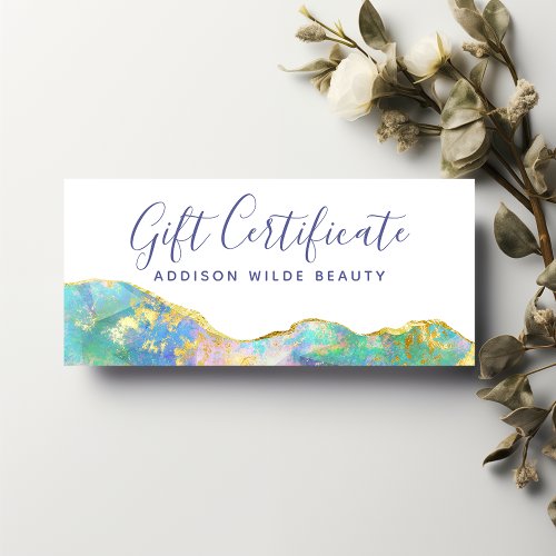 Fire Opal Rainbow Gemstone Modern Gift Certificate