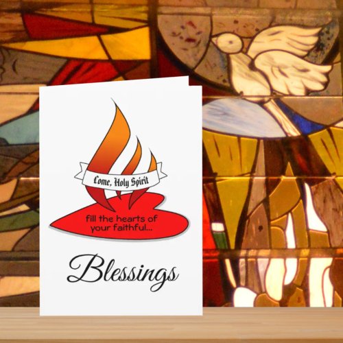 Fire or Flame and Heart with Quote Pentecost Card