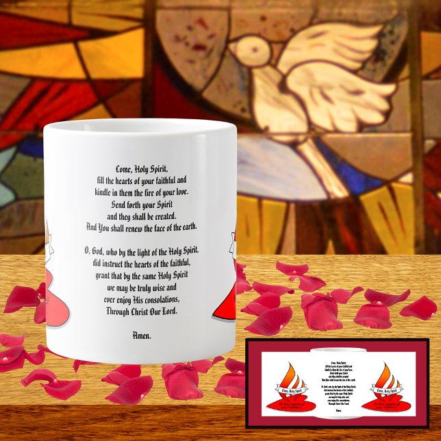 Fire or Flame and Heart with Quote Pentecost Giant Coffee Mug (Creator Uploaded)