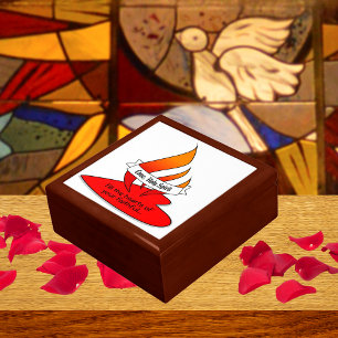 Fire or Flame and Heart with Quote Pentecost Gift Box