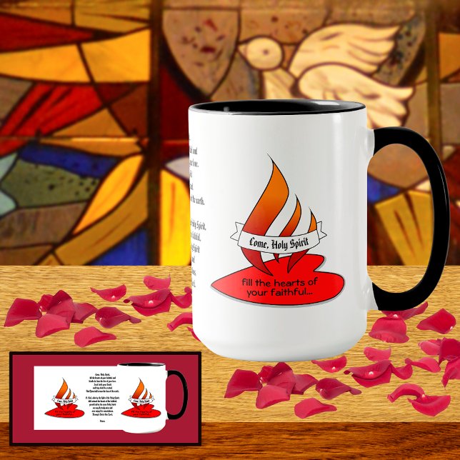 Fire or Flame and Heart with Quote Pentecost Mug (Creator Uploaded)