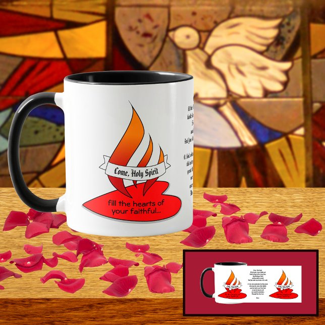 Fire or Flame and Heart with Quote Pentecost Mug (Creator Uploaded)