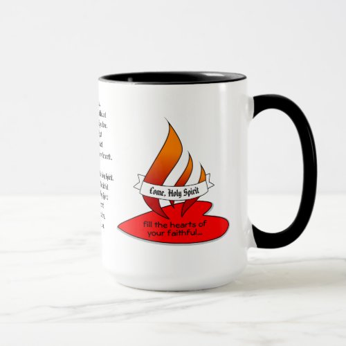 Fire or Flame and Heart with Quote Pentecost Mug