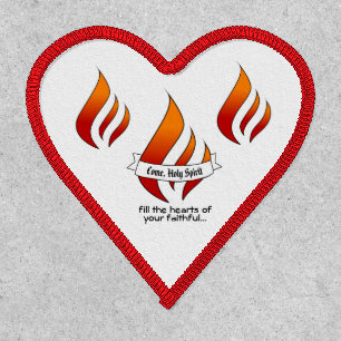 Fire or Flame and Heart with Quote Pentecost Patch