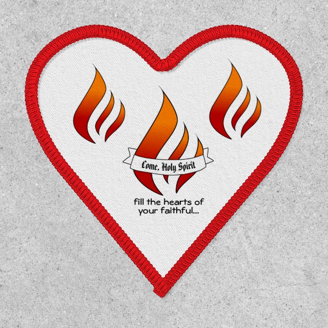 Fire or Flame and Heart with Quote Pentecost Patch (Front)