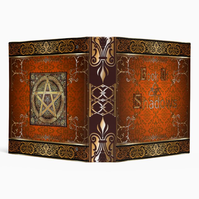 🔮Fire Orange Witches Book Of Shadows🔮 3 Ring Binder (Background)