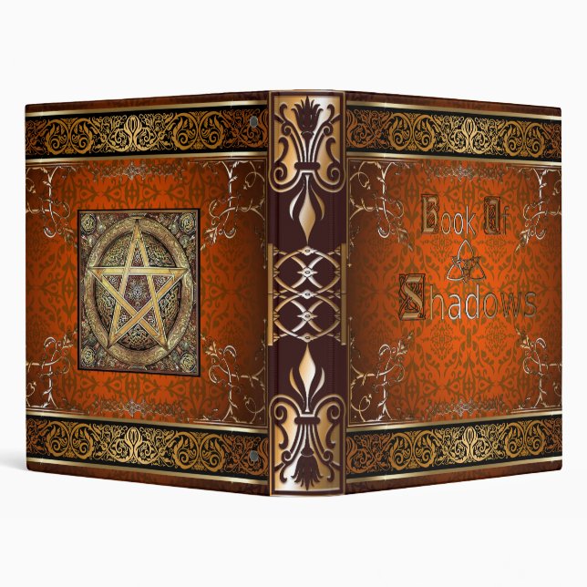 🔮Fire Orange Witches Book Of Shadows🔮 3 Ring Binder (Background)