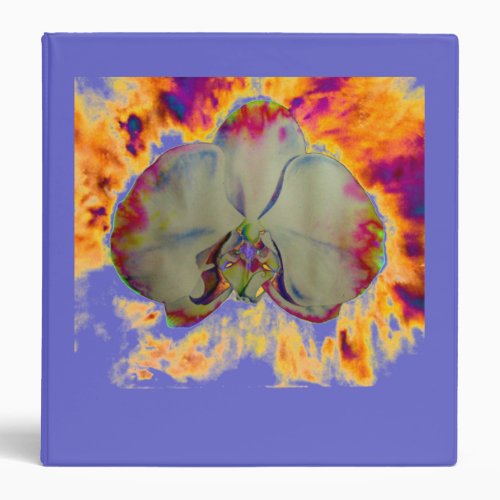 Fire Orchid abstract tropical floral painting 3 Ring Binder