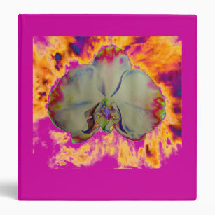 Fire Orchid, abstract tropical floral painting Binder