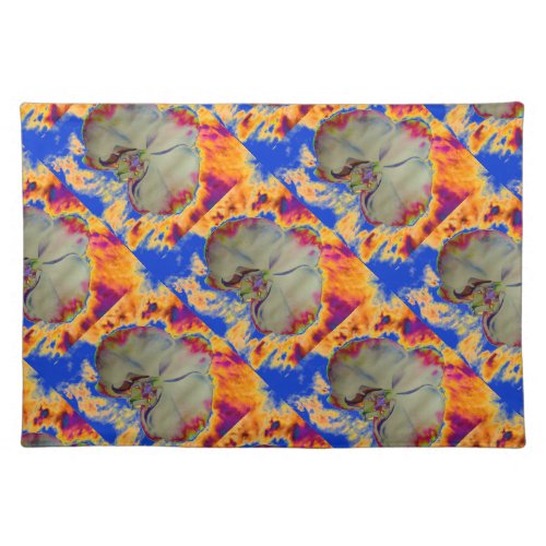Fire Orchid abstract tropical floral painting Placemat