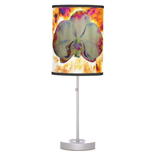Fire Orchid abstract tropical floral painting Table Lamp