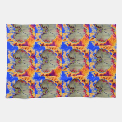 Fire Orchid abstract tropical floral painting Towel