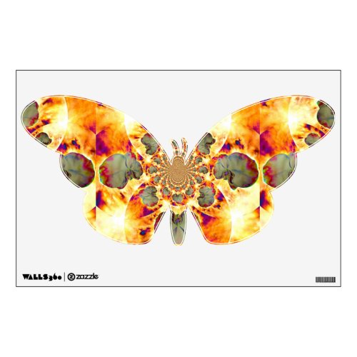 Fire Orchid abstract tropical floral painting Wall Sticker