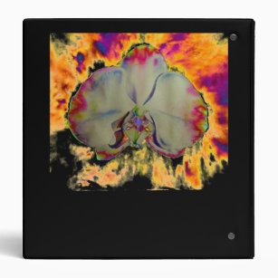 Fire Orchid, abstract vibrant watercolor floral Binder