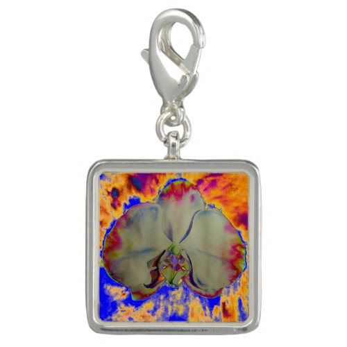 Fire Orchid abstract vibrant watercolor floral Charm