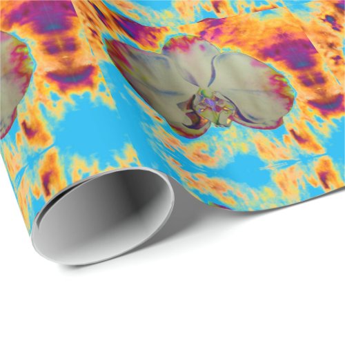 Fire Orchid abstract vibrant watercolor floral Wrapping Paper
