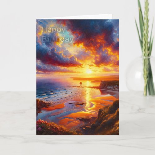 Fire Over the Coast birthday message Card