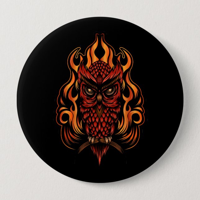 Fire Owl Button (Front)