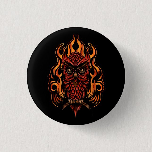 Fire Owl Button (Front)