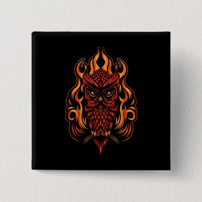 Fire Owl Button (Front)
