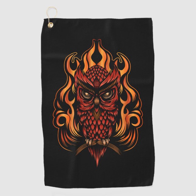 Fire Owl Golf Towel (Front)