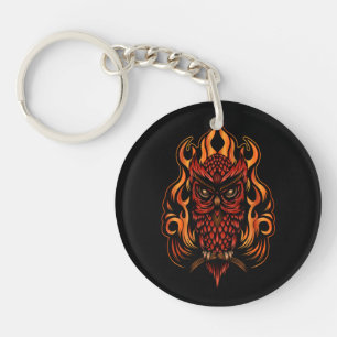 Fire Owl Keychain