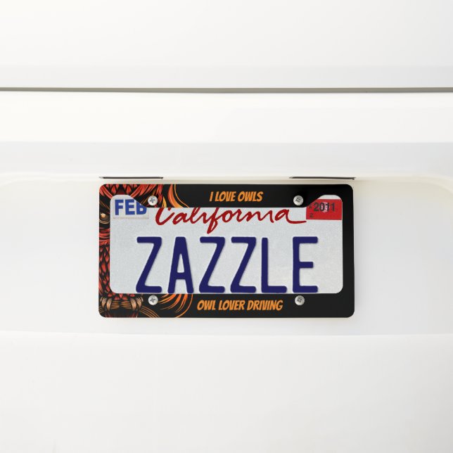 Fire Owl License Plate Frame (On Car)