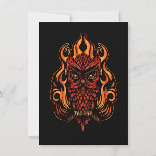 Fire Owl Note Card