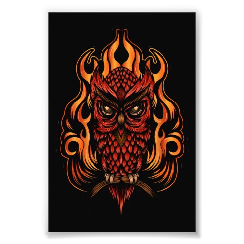 Fire Owl Photo Print