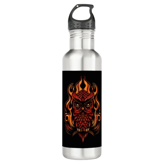 Fire Owl Stainless Steel Water Bottle (Front)