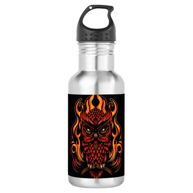 Fire Owl Stainless Steel Water Bottle (Front)