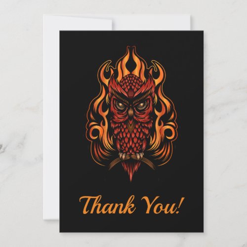 Fire Owl Thank You Card