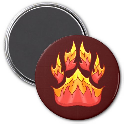Fire Paw Print Magnet
