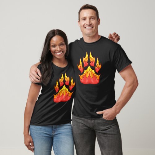 Fire Paw Print  T_Shirt