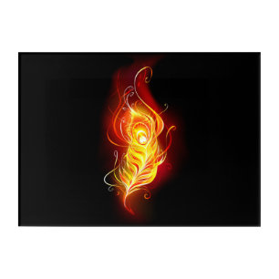 Fire Peacock Feather Acrylic Print