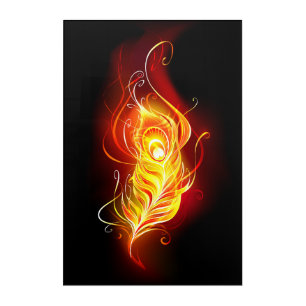 Fire Peacock Feather Acrylic Print