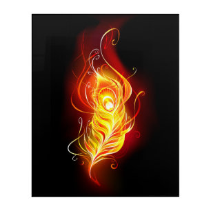 Fire Peacock Feather Acrylic Print