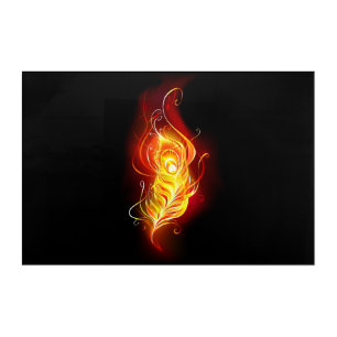 Fire Peacock Feather Acrylic Print