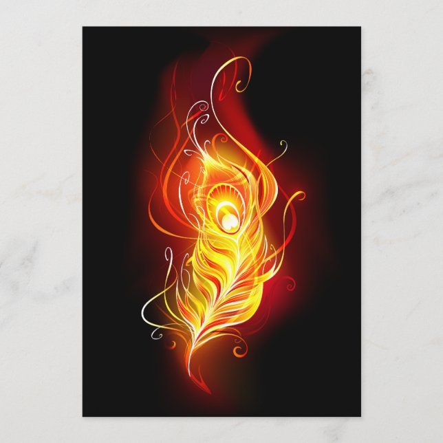Fire Peacock Feather Advice Card (Front)