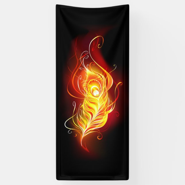 Fire Peacock Feather Banner (Vertical)