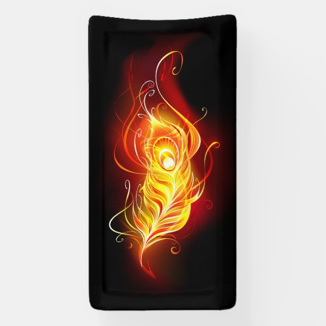 Fire Peacock Feather Banner (Vertical)