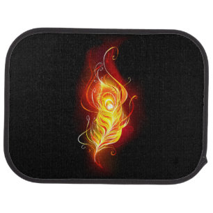 Fire Peacock Feather Car Floor Mat