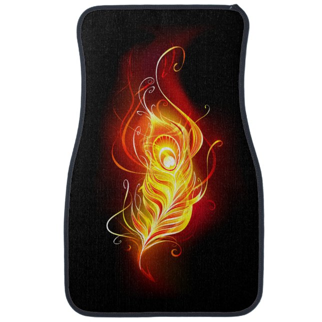Fire Peacock Feather Car Floor Mat (Front)