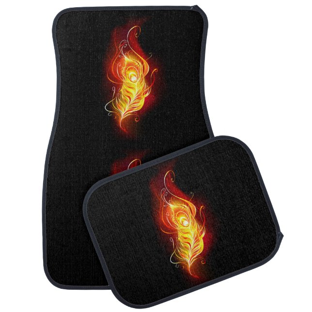 Fire Peacock Feather Car Floor Mat (Set)