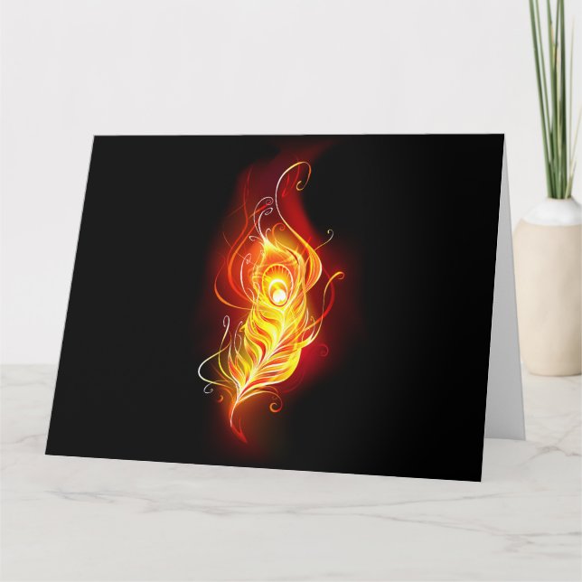 Fire Peacock Feather Card (Front)