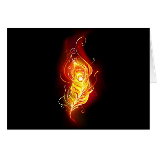 Fire Peacock Feather Cards (Front Horizontal)