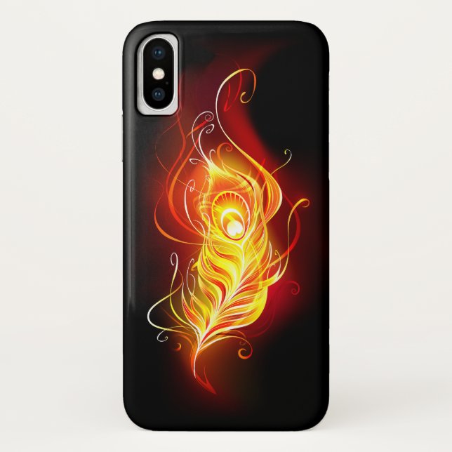Fire Peacock Feather Case-Mate iPhone Case (Back)
