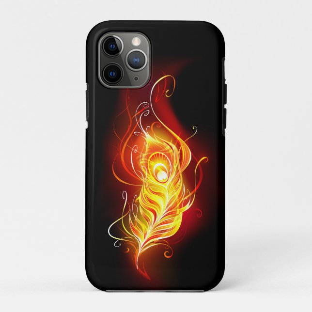 Fire Peacock Feather Case-Mate iPhone Case (Back)